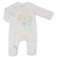 H03603: Baby "Hello I'm New Here" Cotton Sleepsuit (NB-3 Months)